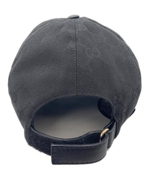 GUCCI（グッチ）GUCCI (グッチ) ウェブ ストライプ GG ベースボールキャップ ブラック サイズ:L(59cm)の古着・服飾アイテム