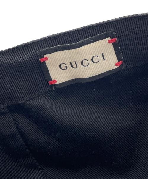 GUCCI（グッチ）GUCCI (グッチ) ウェブ ストライプ GG ベースボールキャップ ブラック サイズ:L(59cm)の古着・服飾アイテム