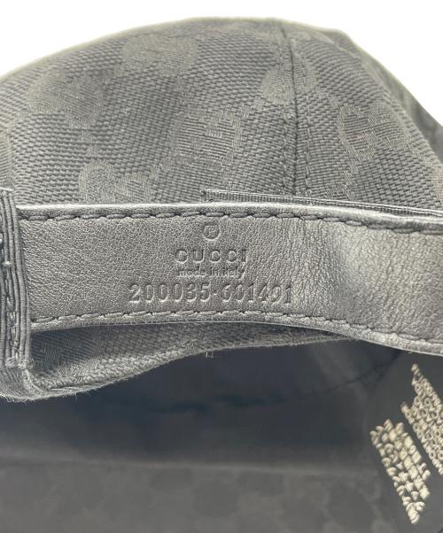 GUCCI（グッチ）GUCCI (グッチ) ウェブ ストライプ GG ベースボールキャップ ブラック サイズ:L(59cm)の古着・服飾アイテム