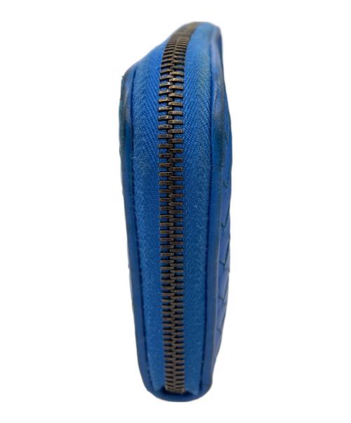 BOTTEGA VENETA（ボッテガベネタ）BOTTEGA VENETA (ボッテガベネタ) ラウンドファスナー財布 ブルーの古着・服飾アイテム