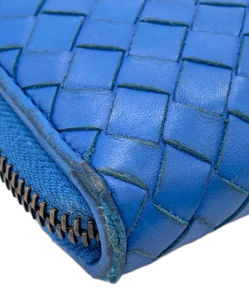 BOTTEGA VENETA（ボッテガベネタ）BOTTEGA VENETA (ボッテガベネタ) ラウンドファスナー財布 ブルーの古着・服飾アイテム