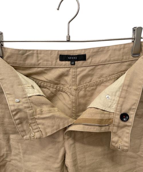 GUCCI（グッチ）GUCCI (グッチ) サイドベルト スラックス ベージュ サイズ:42の古着・服飾アイテム