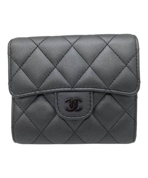 CHANEL（シャネル）CHANEL (シャネル) SO BLACK コンパクトウォレット ブラックの古着・服飾アイテム