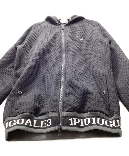 1piu1uguale3 SPORT（ウノ ピゥ ウノ ウグァーレ トレ）1piu1uguale3 SPORT (ウノ ピゥ ウノ ウグァーレ トレ) ジップパーカー ブラック サイズ:4（Mサイズ相当）の古着・服飾アイテム