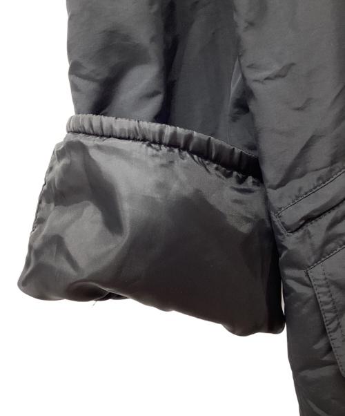 HERMES（エルメス）HERMES (エルメス) フェイクレザー切替中綿ステンカラーコート ブラック サイズ:50の古着・服飾アイテム