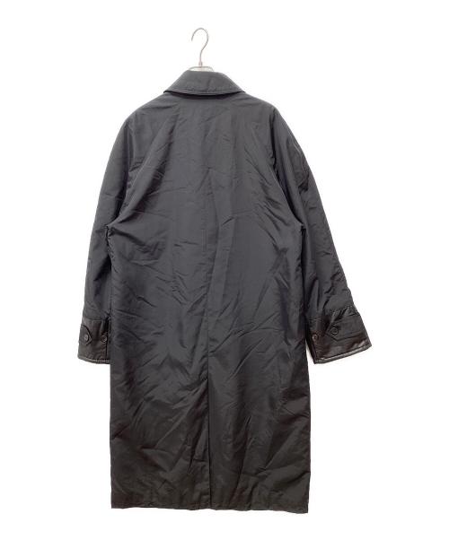 HERMES（エルメス）HERMES (エルメス) フェイクレザー切替中綿ステンカラーコート ブラック サイズ:50の古着・服飾アイテム