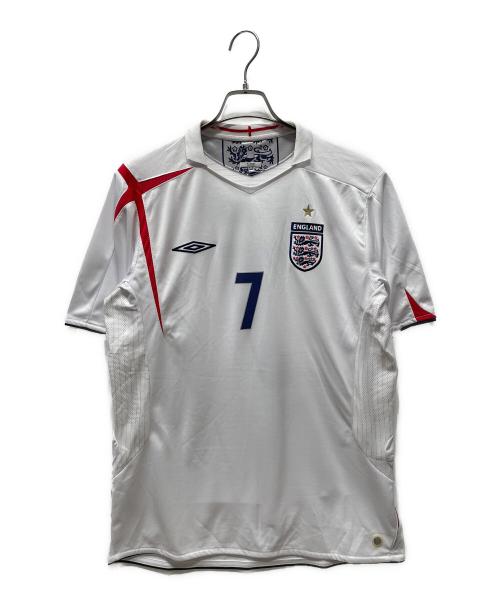 UMBRO（アンブロ）UMBRO (アンブロ) イングランド代表 ベッカム ゲームシャツ ホワイト サイズ:XLの古着・服飾アイテム