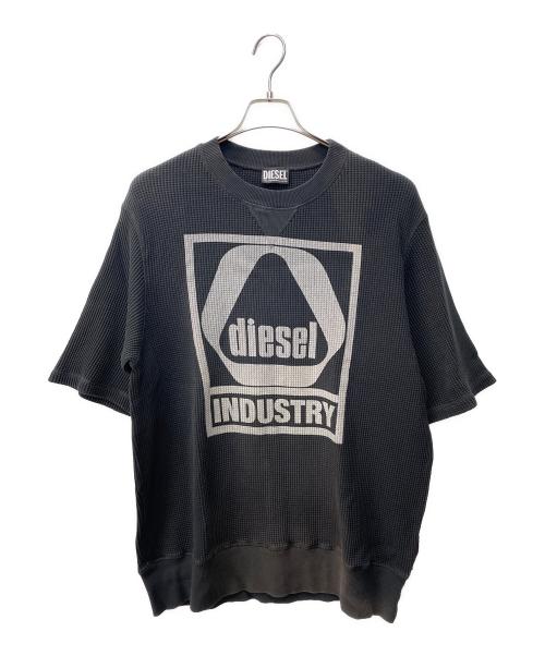 DIESEL（ディーゼル）DIESEL (ディーゼル) ワッフル サーマル ニット ブラック サイズ:Lの古着・服飾アイテム