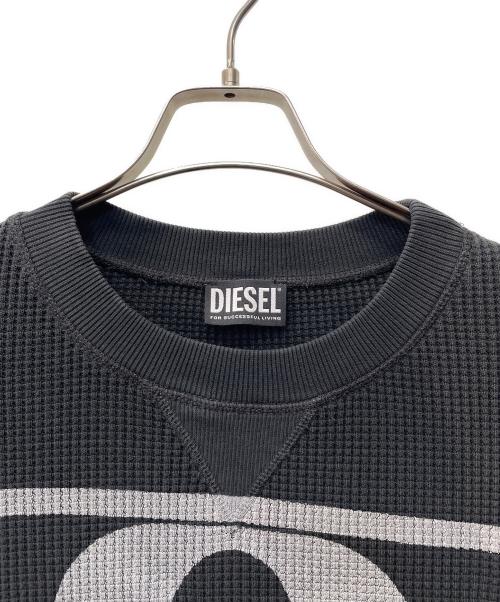 DIESEL（ディーゼル）DIESEL (ディーゼル) ワッフル サーマル ニット ブラック サイズ:Lの古着・服飾アイテム