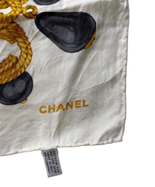 CHANEL（シャネル）CHANEL (シャネル) スカーフ ベージュ×ブラウンの古着・服飾アイテム