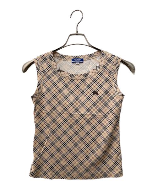 BURBERRY LONDON（バーバリーロンドン）BURBERRY LONDON (バーバリーロンドン) ノバチェック ノースリーブカットソー ベージュ サイズ:38の古着・服飾アイテム