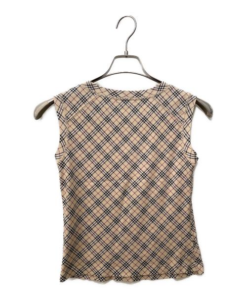 BURBERRY LONDON（バーバリーロンドン）BURBERRY LONDON (バーバリーロンドン) ノバチェック ノースリーブカットソー ベージュ サイズ:38の古着・服飾アイテム