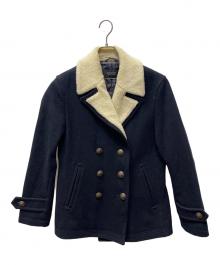 BURBERRY BLACK LABEL（バーバリーブラックレーベル）の古着「Pコート」｜ネイビー×ベージュ