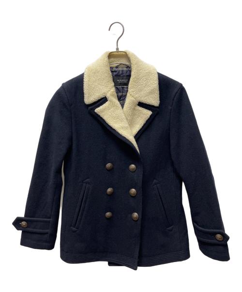 BURBERRY BLACK LABEL（バーバリーブラックレーベル）BURBERRY BLACK LABEL (バーバリーブラックレーベル) Pコート ネイビー×ベージュ サイズ:Lの古着・服飾アイテム