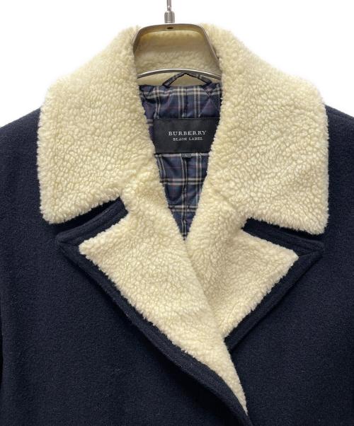 BURBERRY BLACK LABEL（バーバリーブラックレーベル）BURBERRY BLACK LABEL (バーバリーブラックレーベル) Pコート ネイビー×ベージュ サイズ:Lの古着・服飾アイテム
