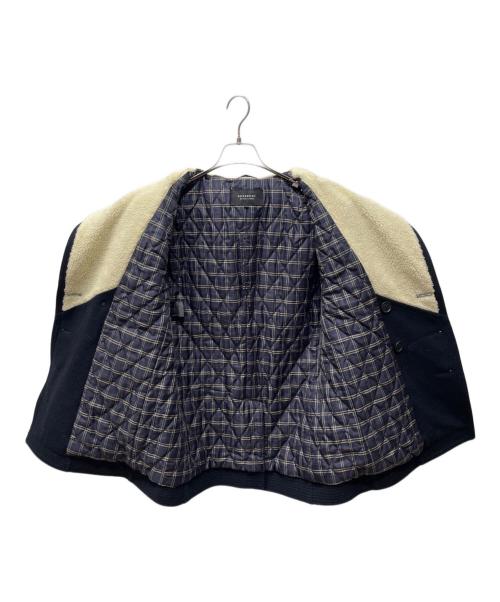 BURBERRY BLACK LABEL（バーバリーブラックレーベル）BURBERRY BLACK LABEL (バーバリーブラックレーベル) Pコート ネイビー×ベージュ サイズ:Lの古着・服飾アイテム