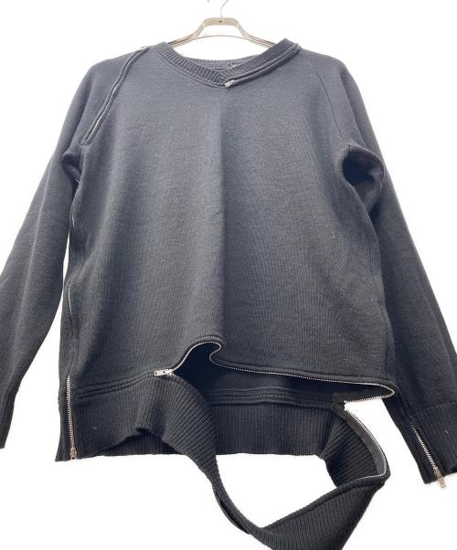 Maison MIHARA YASUHIRO（メゾン ミハラ ヤスヒロ）Maison MIHARA YASUHIRO (メゾン ミハラ ヤスヒロ) ジップ付きニット ブラック サイズ:46の古着・服飾アイテム