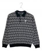 HUFハフ）の古着「PARADOX KNIT POLO」｜ブラック×ホワイト