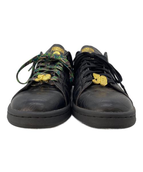 adidas（アディダス）adidas (アディダス) A BATHING APE (アベイシングエイプ) STANSMITH 30周年モデル ブラック サイズ:26の古着・服飾アイテム