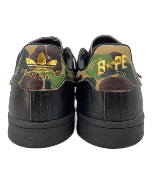 adidas（アディダス）adidas (アディダス) A BATHING APE (アベイシングエイプ) STANSMITH 30周年モデル ブラック サイズ:26の古着・服飾アイテム