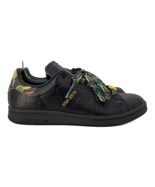 adidas（アディダス）adidas (アディダス) A BATHING APE (アベイシングエイプ) STANSMITH 30周年モデル ブラック サイズ:26の古着・服飾アイテム