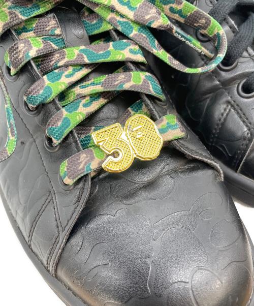 adidas（アディダス）adidas (アディダス) A BATHING APE (アベイシングエイプ) STANSMITH 30周年モデル ブラック サイズ:26の古着・服飾アイテム