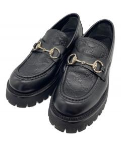 中古・古着通販】GUCCI (グッチ) ホースビットチャッカブーツ ブラック