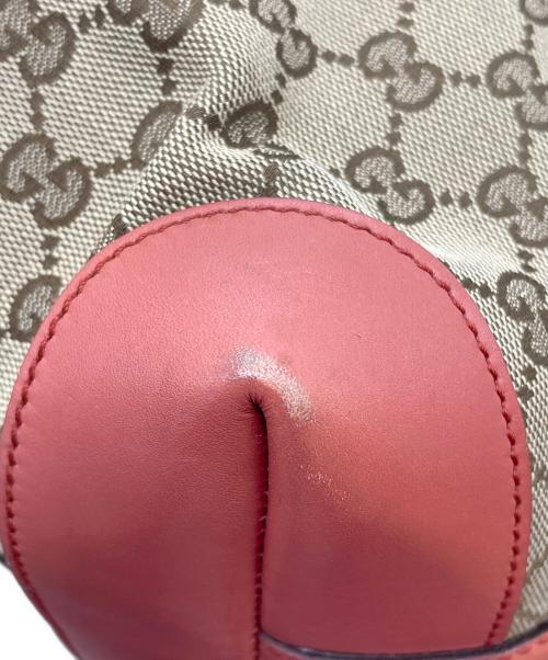 GUCCI（グッチ）GUCCI (グッチ) GGキャンバスレザートートバッグ ベージュ×オレンジの古着・服飾アイテム