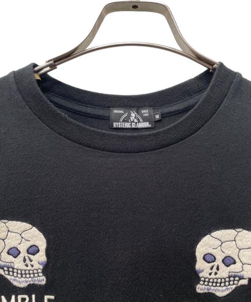 Hysteric Glamour（ヒステリックグラマー）Hysteric Glamour (ヒステリックグラマー) 17SS SKULL スカル 刺繍 TEE ブラック サイズ:Mの古着・服飾アイテム