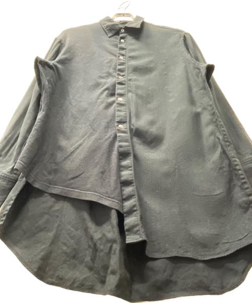 GROUND Y（グラウンドワイ）GROUND Y (グラウンドワイ) 18SS アシンメトリーデザインシャツコート ブラック サイズ:不明の古着・服飾アイテム
