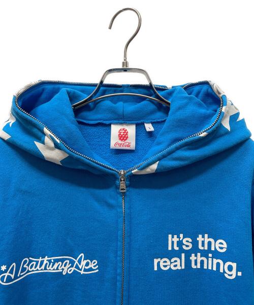 A BATHING APE（アベイシングエイプ）A BATHING APE (アベイシングエイプ) Coca Cola (コカコーラ) ジップパーカー ブルー サイズ:Lの古着・服飾アイテム
