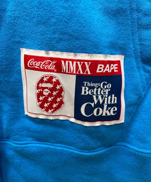 A BATHING APE（アベイシングエイプ）A BATHING APE (アベイシングエイプ) Coca Cola (コカコーラ) ジップパーカー ブルー サイズ:Lの古着・服飾アイテム