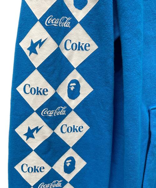 A BATHING APE（アベイシングエイプ）A BATHING APE (アベイシングエイプ) Coca Cola (コカコーラ) ジップパーカー ブルー サイズ:Lの古着・服飾アイテム