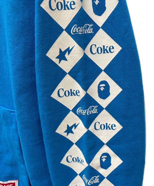 A BATHING APE（アベイシングエイプ）A BATHING APE (アベイシングエイプ) Coca Cola (コカコーラ) ジップパーカー ブルー サイズ:Lの古着・服飾アイテム