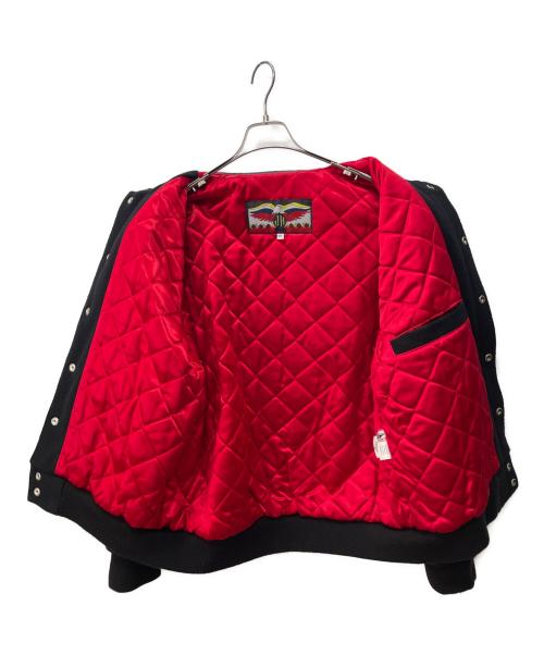 JH Design（ジェイエイチデザイン）JH Design (ジェイエイチデザイン) CHICAGO BULLS 97年 Champions Leather Jacket ブラック×レッド サイズ:Mの古着・服飾アイテム