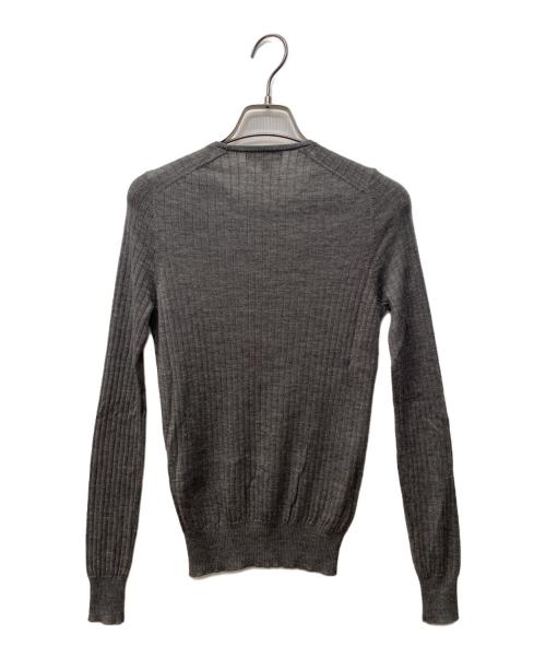 DRAWER（ドゥロワー）DRAWER (ドゥロワー) 18G カシミヤシルクリブクルーネックニット ライトグレー サイズ:1の古着・服飾アイテム