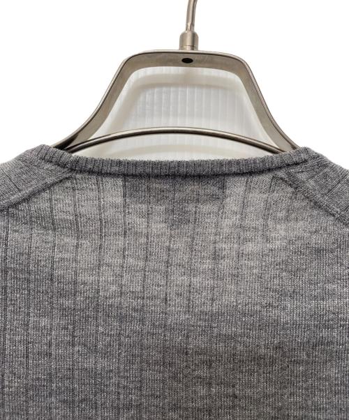 DRAWER（ドゥロワー）DRAWER (ドゥロワー) 18G カシミヤシルクリブクルーネックニット ライトグレー サイズ:1の古着・服飾アイテム