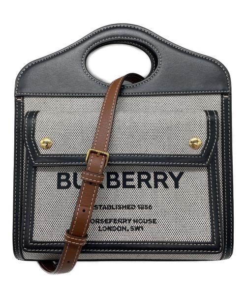 BURBERRY（バーバリー）BURBERRY (バーバリー) 2WAY MINI POCKET BAG グレー×ブラックの古着・服飾アイテム