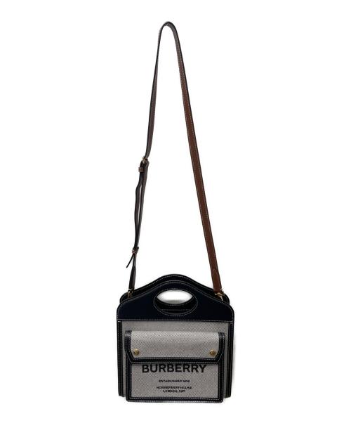 BURBERRY（バーバリー）BURBERRY (バーバリー) 2WAY MINI POCKET BAG グレー×ブラックの古着・服飾アイテム