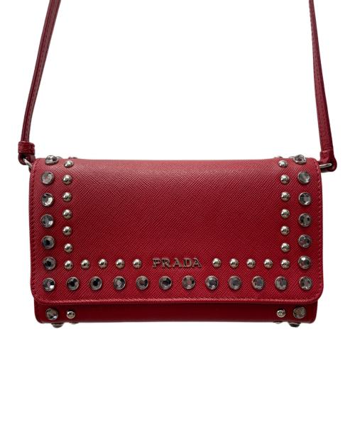 PRADA（プラダ）PRADA (プラダ) ショルダーウォレット レッドの古着・服飾アイテム