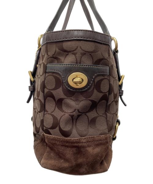 COACH（コーチ）COACH (コーチ) ハンドバッグ　シグネチャー ブラウンの古着・服飾アイテム