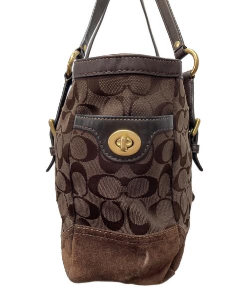 COACH（コーチ）COACH (コーチ) ハンドバッグ　シグネチャー ブラウンの古着・服飾アイテム