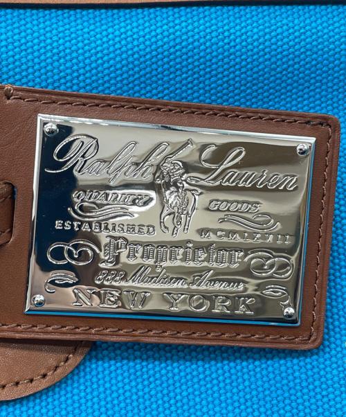 RALPH LAUREN（ラルフローレン）RALPH LAUREN (ラルフローレン) トートバッグ スカイブルー×ブラウンの古着・服飾アイテム