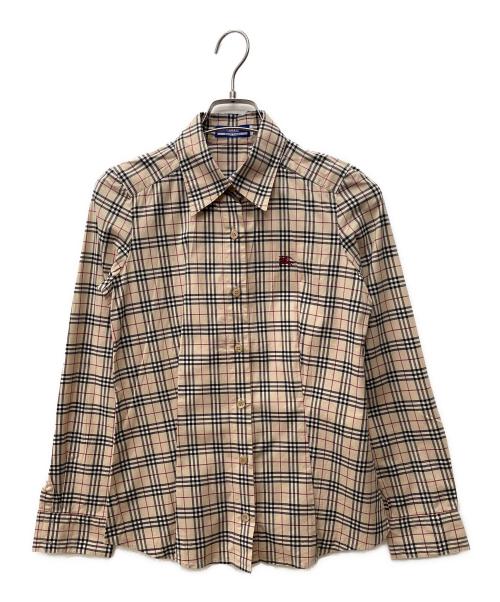 BURBERRY BLUE LABEL（バーバリー ブルー レーベル）BURBERRY BLUE LABEL (バーバリー ブルー レーベル) ノバチェック 長袖シャツ ベージュ サイズ:38の古着・服飾アイテム
