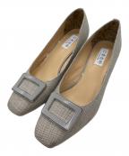 卑弥呼ヒミコ）の古着「スクエアバックルチャンキーヒールパンプス」｜ライトグレー