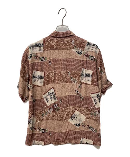 Sun Surf（サンサーフ）Sun Surf (サンサーフ) MUSASHIYA.LTD THE SHIRTMAKER 参勤交代 アロハシャツ ブラウン サイズ:Mの古着・服飾アイテム