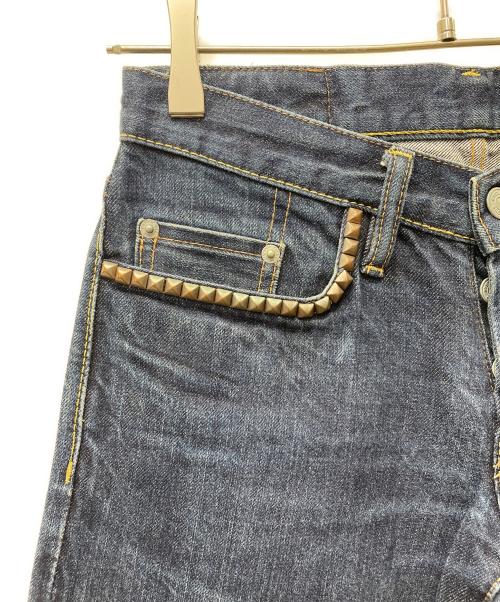 Hysteric Glamour（ヒステリックグラマー）Hysteric Glamour (ヒステリックグラマー) デニムパンツ スタッズ セルビッチ インディゴ サイズ:71cm（W28）の古着・服飾アイテム