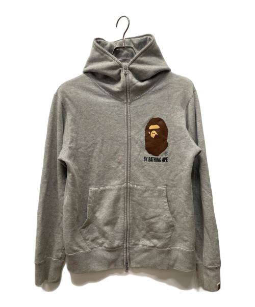 A BATHING APE（アベイシングエイプ）A BATHING APE (アベイシングエイプ) head logo ジップパーカー グレー サイズ:Mの古着・服飾アイテム