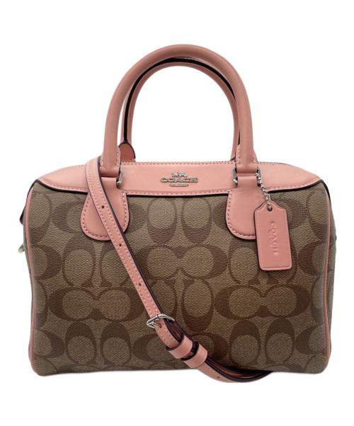 COACH（コーチ）COACH (コーチ) 2WAYバッグ ベージュ×ピンクの古着・服飾アイテム