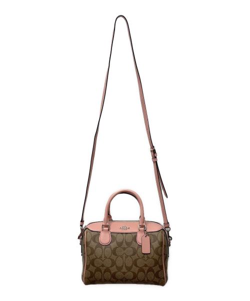 COACH（コーチ）COACH (コーチ) 2WAYバッグ ベージュ×ピンクの古着・服飾アイテム
